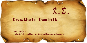 Krautheim Dominik névjegykártya